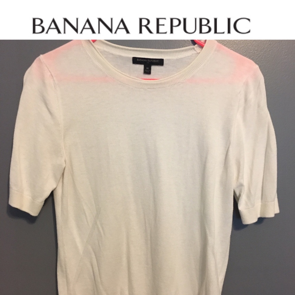 Banana Republic White short sleeve sweater M
